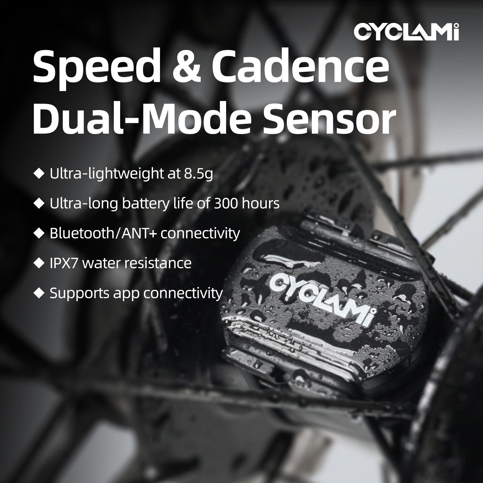 Cycling Speed Cadence Sensor Dual - CYCLAMI C2 Sensore Doppio di Cadenza